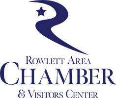 Rowlett Area Chamber and Visitors Center logo.